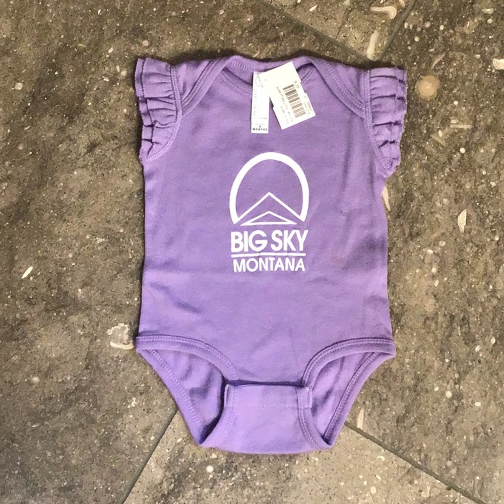 Purple Big Sky Montana Baby Onesie, NWT, 6 month
